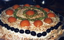 Apricot and grapes pie